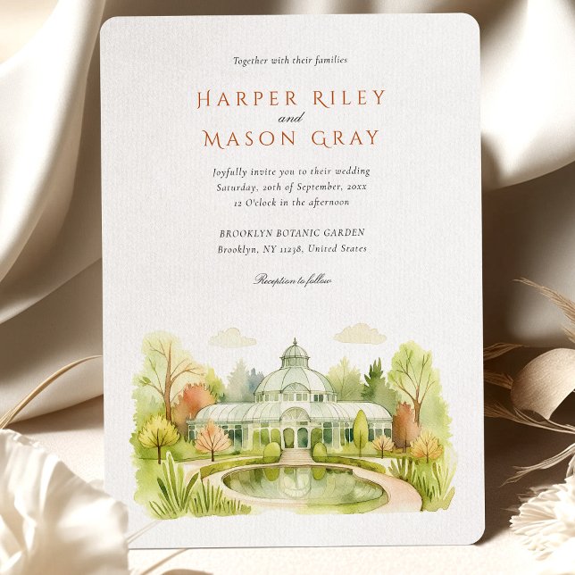 Invitación Boda de Watercolor del Jardín Botánico de Brooklyn (Subido por el creador)