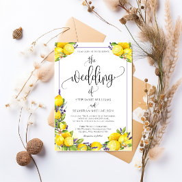 Invitación Boda de Watercolor Lemon Lavender Boho