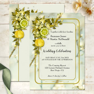Invitación Boda de Watercolor Lemon Orchard
