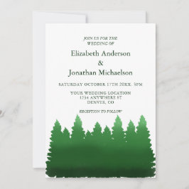 Invitación Boda de Watercolor Woodland Pines