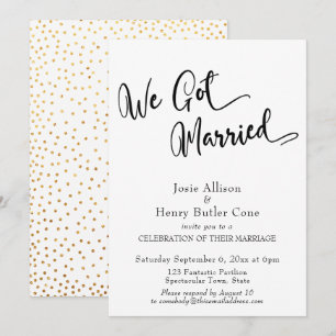 Invitación Boda de We Got Married, Confeti dorado