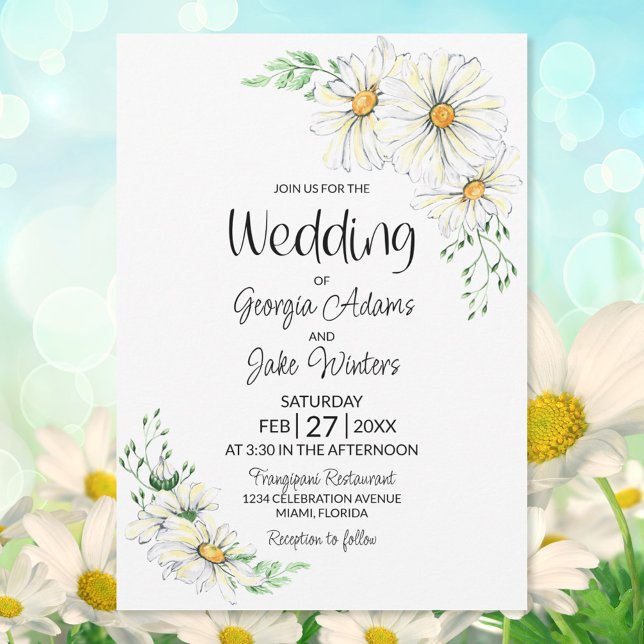 Invitación Boda de White Daisies (Subido por el creador)