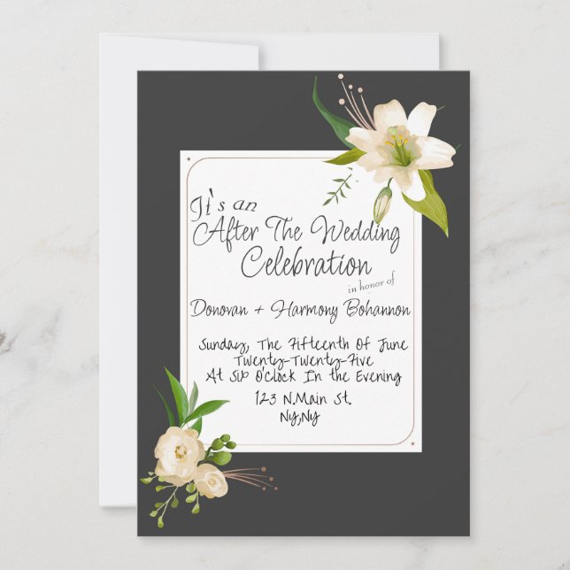 Invitación Boda de White Lilies (Anverso)