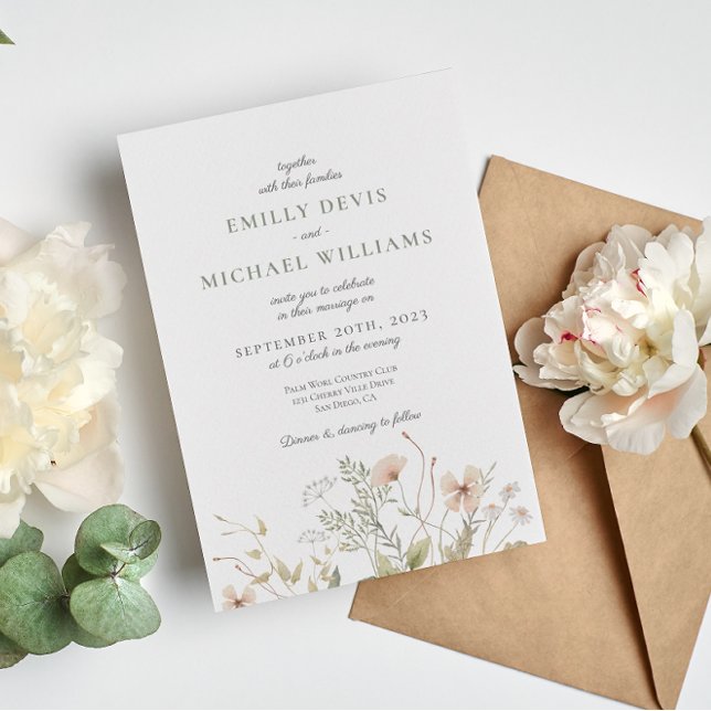 Invitación Boda de Wildflower Periwinkle (Subido por el creador)