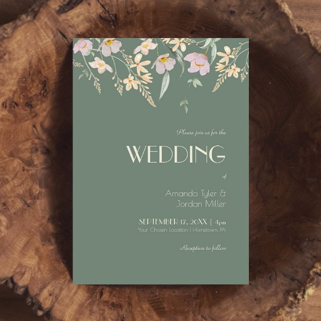 Invitación Boda de Wildflower Sage Deco (Subido por el creador)