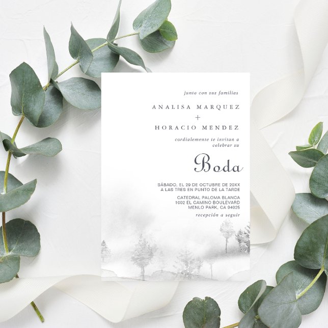 Invitación Boda de Winter Mountain Forest Boda (Subido por el creador)