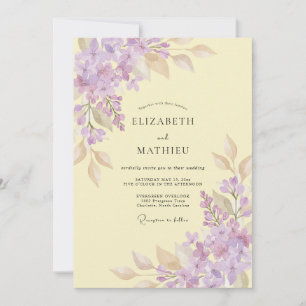 Invitación Boda de Wisteria Amarilla Mantequilla