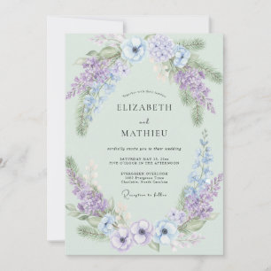 Invitación Boda de Wisteria Caracola Aguamarina