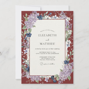 Invitación Boda de Wisteria Violeta Granate