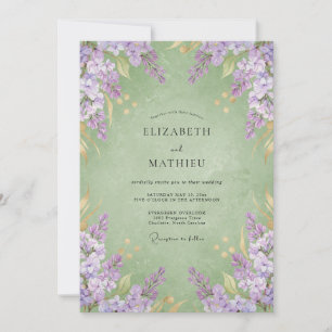 Invitación Boda de Wisteria y Menta con Amatista