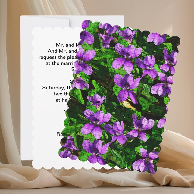 Invitación Boda de Wood Violet Mosaic (Wood Violet Mosaic Wedding Invitation)