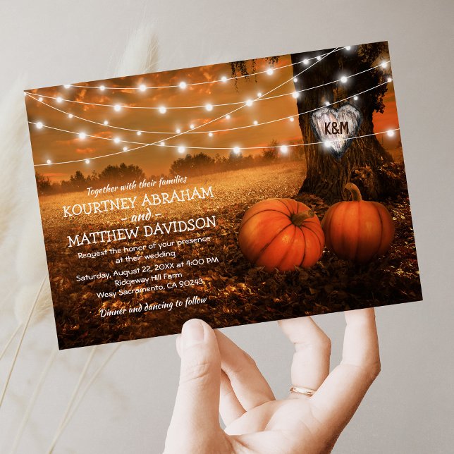Invitación Boda de Woodland de la Calabaza Rusa Fall (Subido por el creador)
