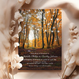 Invitación Boda de Woodland de otoño en un país rústico