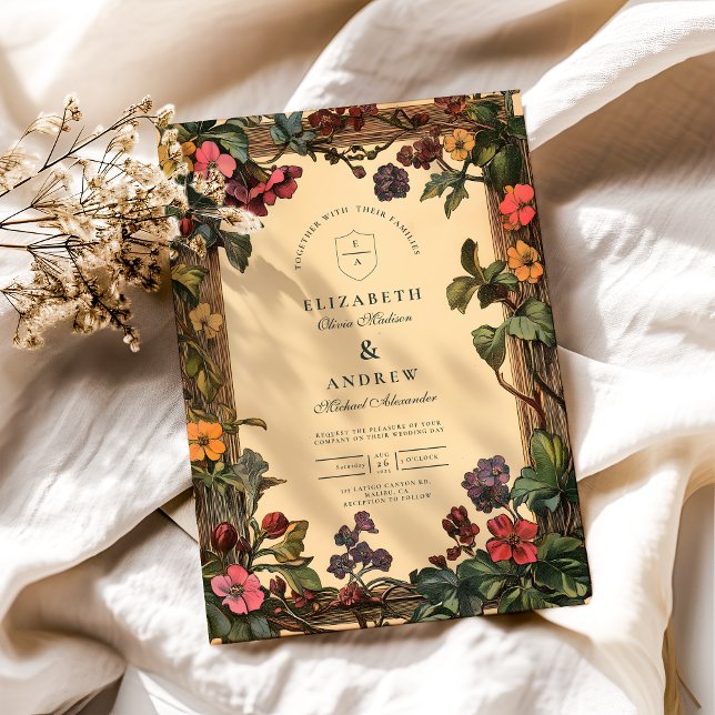 Invitación Boda de Woodland Floral Art Nouveau (Subido por el creador)