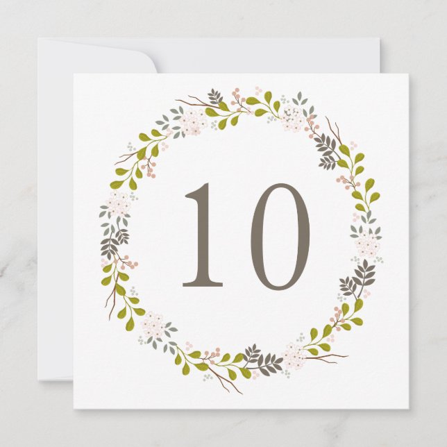 Invitación Boda de Woodland Número de tabla de guirnaldas rus (Anverso)