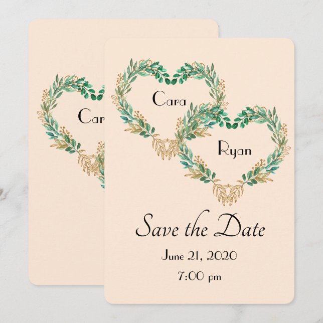 Invitación Boda de Wreath de Bonito rural rústica (Anverso / Reverso)