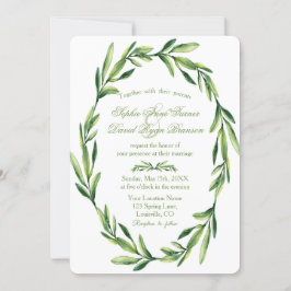 Invitación Boda de Wreath de color verde esmeralda
