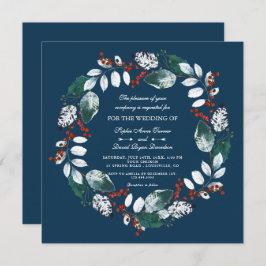 Invitación Boda de Wreath de invierno caprichoso