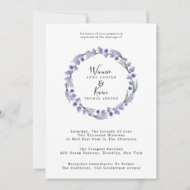Invitación Boda de Wreath de Lavender Country