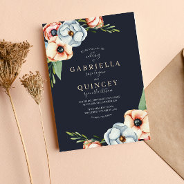 Invitación Boda de Wreath floral Anemone Greenery