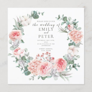 Invitación Boda de Wreath Romántico Floral Invitati