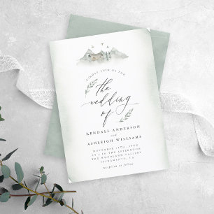 Invitación Boda de  y hojas de color verde del país