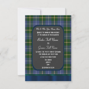 Invitación boda de yeso azul y verde