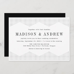 Invitación Boda Deco con puntos negro y blanco