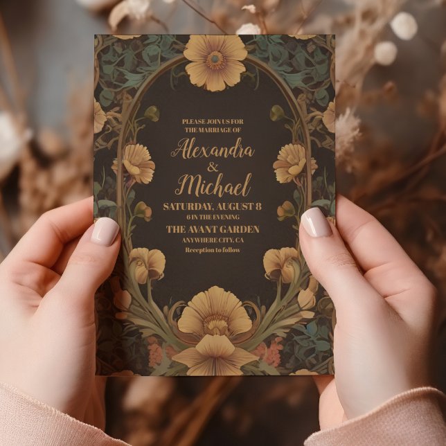 Invitación Boda decorativo de Art Nouveau floral (Subido por el creador)