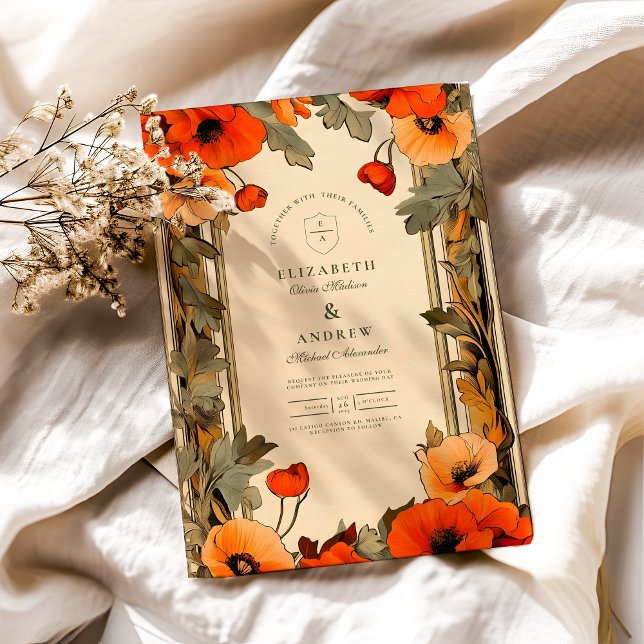 Invitación Boda decorativo de Art Nouveau floral (Subido por el creador)