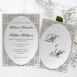 Invitación Boda decorativo elegante plateado