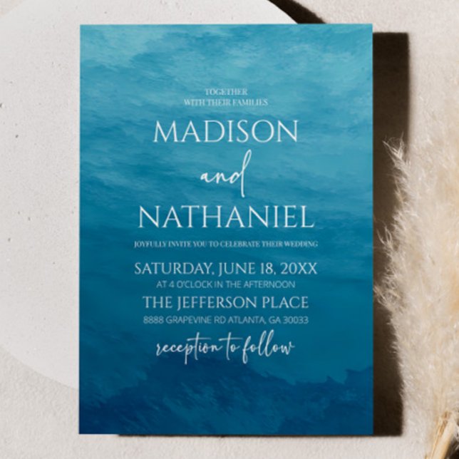 Invitación Boda Deep Blue Ocean Sea Beach (Subido por el creador)