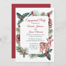 Invitación Boda Deer del Partido de los Navidades Rojos