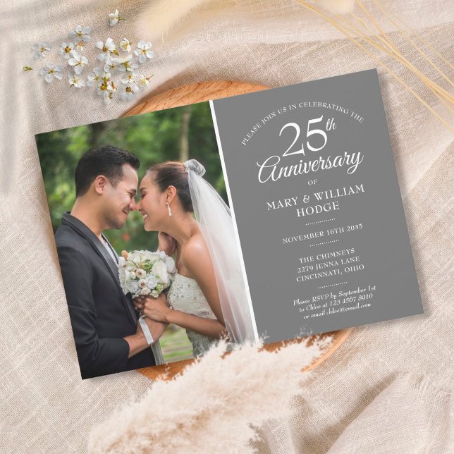 Invitación boda del 25° Aniversario de la foto de Silver Conf (Subido por el creador)