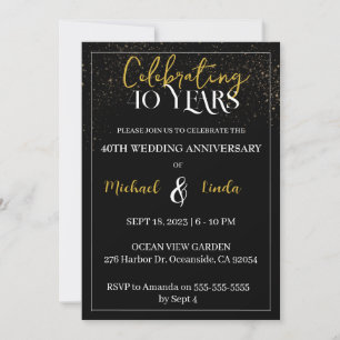 Invitación boda del 40° Aniversario del Oro Negro Invitat de