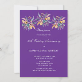 Invitación Boda del 50 aniversario púrpura