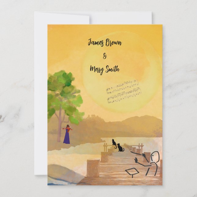 Invitación Boda del aire de ternura (Anverso)