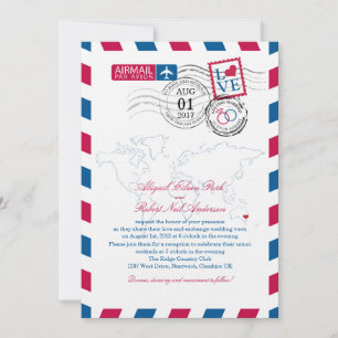 Invitación Boda del Airmail de Australia Oriental
