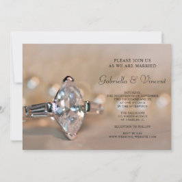 Invitación Boda del anillo de compromiso de diamantes marques