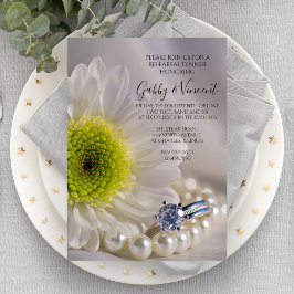 Invitación Boda del anillo de diamantes de margarita blanca p