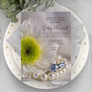 Invitación Boda del anillo de diamantes de margarita blanca p