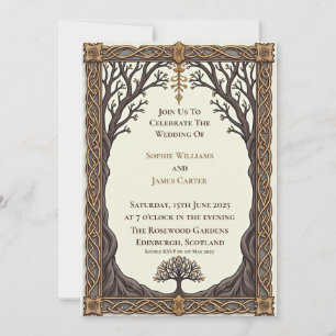 Invitación Boda del Árbol de la Vida Celta Escocés