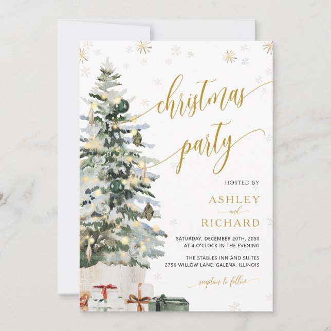 Invitación Boda del árbol de Navidad (Anverso)