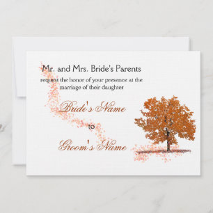 Invitación Boda del árbol de otoño