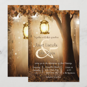 Invitación Boda del árbol de otoño rústico de otoño