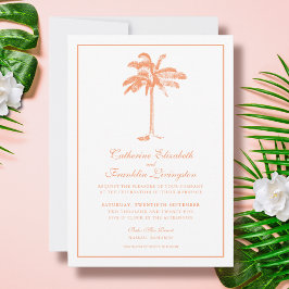 Invitación Boda del árbol de palmas tropical