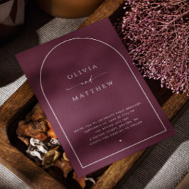 Invitación Boda del Arco Borgoñoso Oscuro | Foto elegante + Q