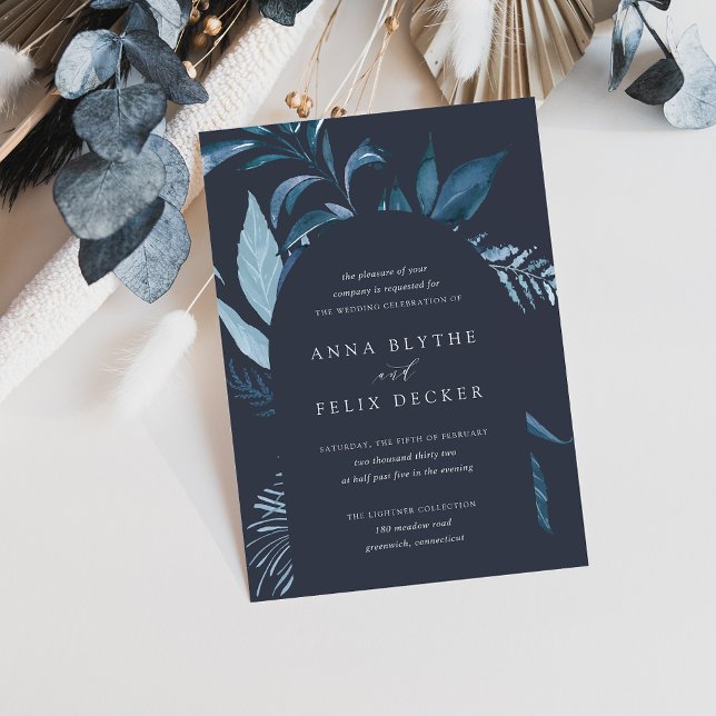 Invitación Boda del Arco Botánico Azul de Azure (Subido por el creador)