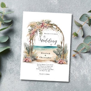 Invitación Boda del Arco Botánico Floral Beach Destination
