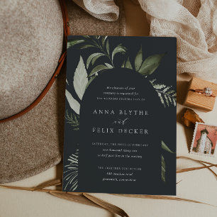 Invitación Boda del Arco Botánico Verde de Winter Meadow